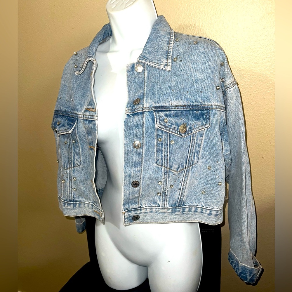 Rhinestone jean jacket